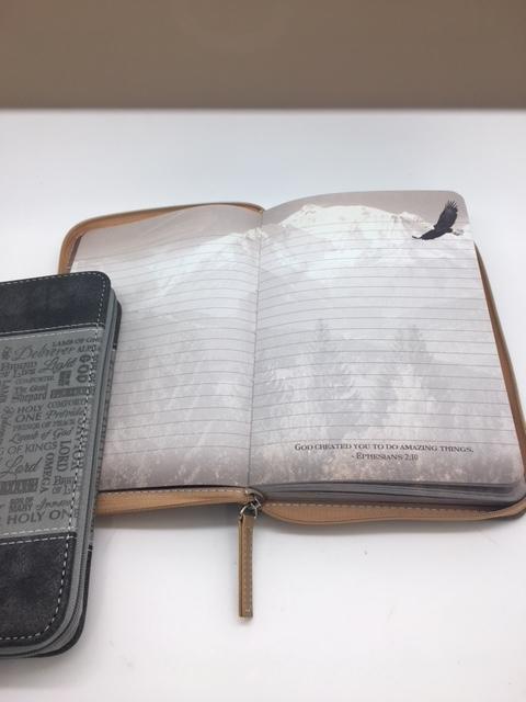 "Soar on Wings like Angels " Zippered Journal with Scripture Passage Pages - Unique Catholic Gifts