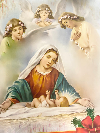 Blessed Mother and Son Jesus Christmas Gift Bag (Medium) 7 3/4" x 9 3/4" x 4" - Unique Catholic Gifts