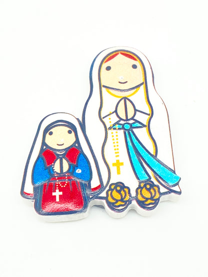 Our Lady of Lourdes and St. Bernadette Magnet (Little Drops of Water) 3" - Unique Catholic Gifts