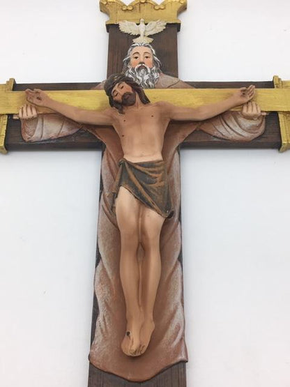 Holy Trinity Hanging Wall Crucifix (10.25") - Unique Catholic Gifts