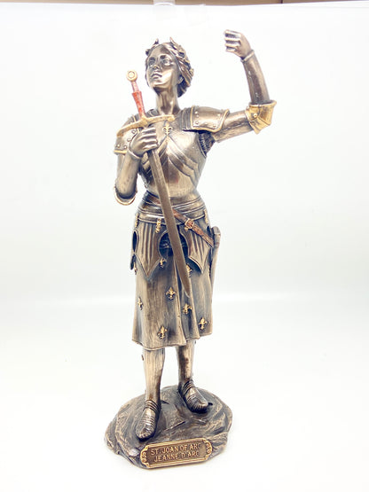 St. Joan of Arc Bronze Statue (15") - Unique Catholic Gifts