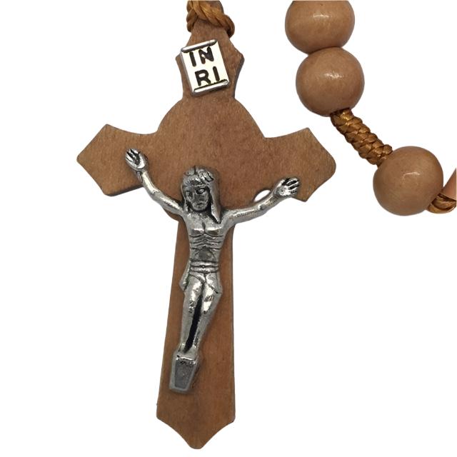 St. Joseph the Carpenter Rosary Light Brown Wood - Unique Catholic Gifts