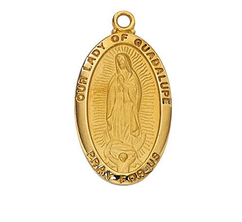 STERLING GOLD MEDAL OL GUADALUPE 18" CH'&BX' - Unique Catholic Gifts