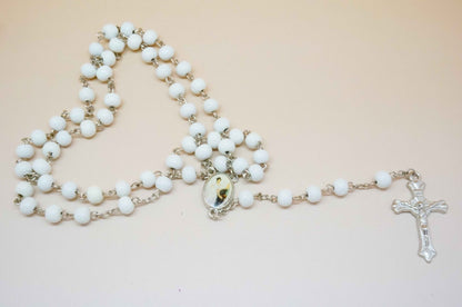 Quinceanera Rose  Scented White Rosary - Unique Catholic Gifts