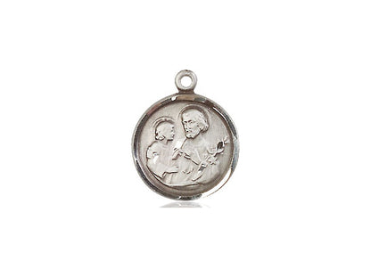 Saint Joseph Sterling Silver Oval Medal 5/8" - Unique Catholic Gifts