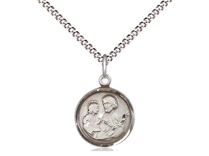 Saint Joseph Sterling Silver Oval Medal 5/8" - Unique Catholic Gifts