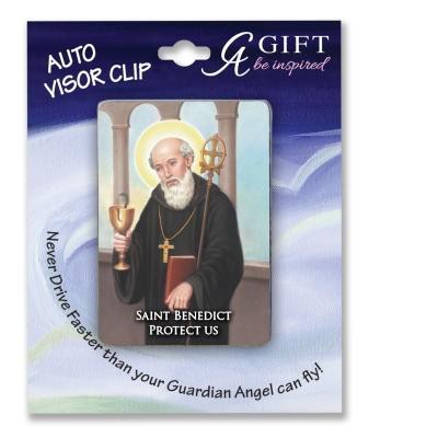 St Benedict Auto Visor Clip - Unique Catholic Gifts