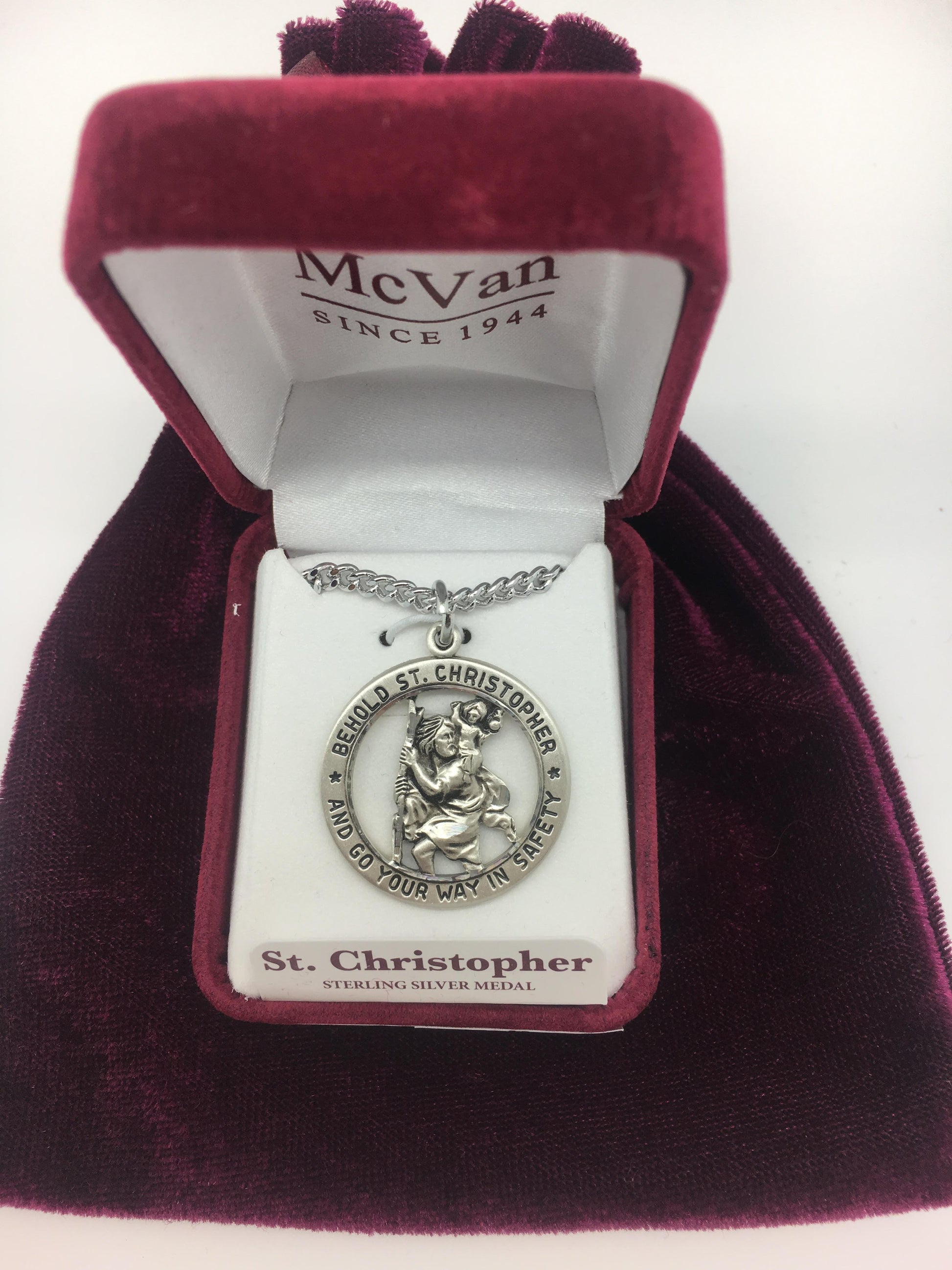 Sterling Silver 1" St Christopher on 24" Chain. - Unique Catholic Gifts