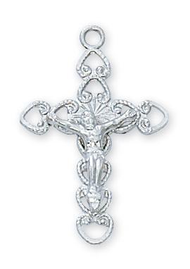 Sterling Silver Crucifix (15/16") on 18" chain - Unique Catholic Gifts