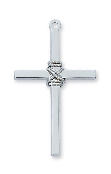 Sterling Silver Cross (1 3/8") on 24" chain - Unique Catholic Gifts