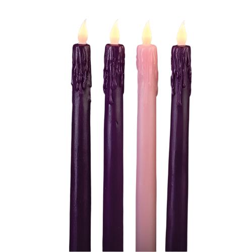 LED Taper Advent Candles for (Advent set of 4) 10" - Unique Catholic Gifts