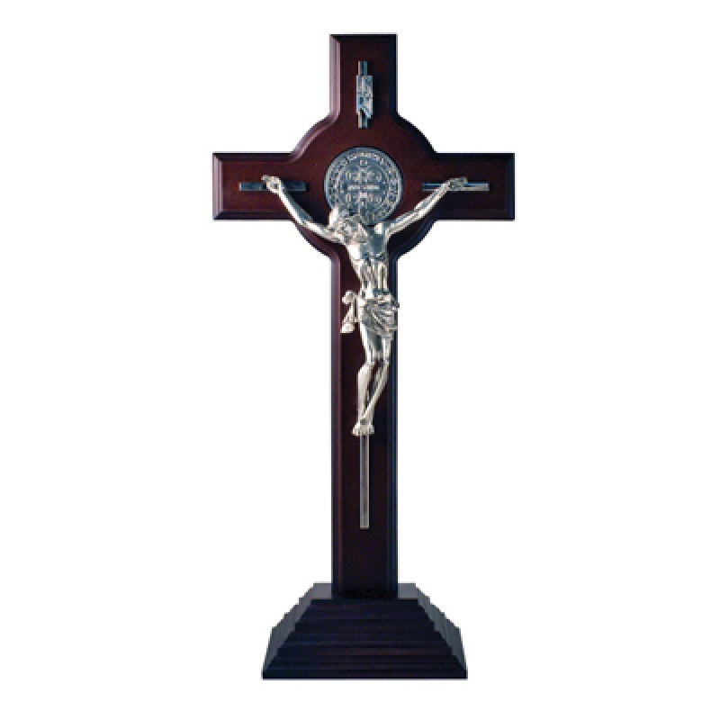 Standing Saint Benedict Crucifix (15") - Unique Catholic Gifts