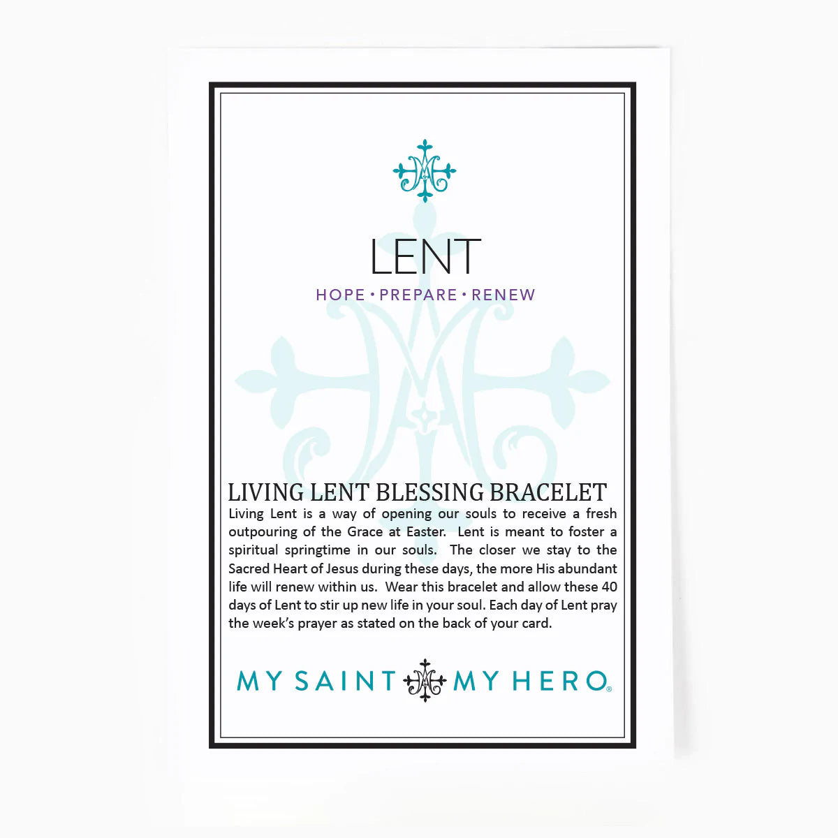 Living Lent Blessing Bracelet (Silver) - Unique Catholic Gifts