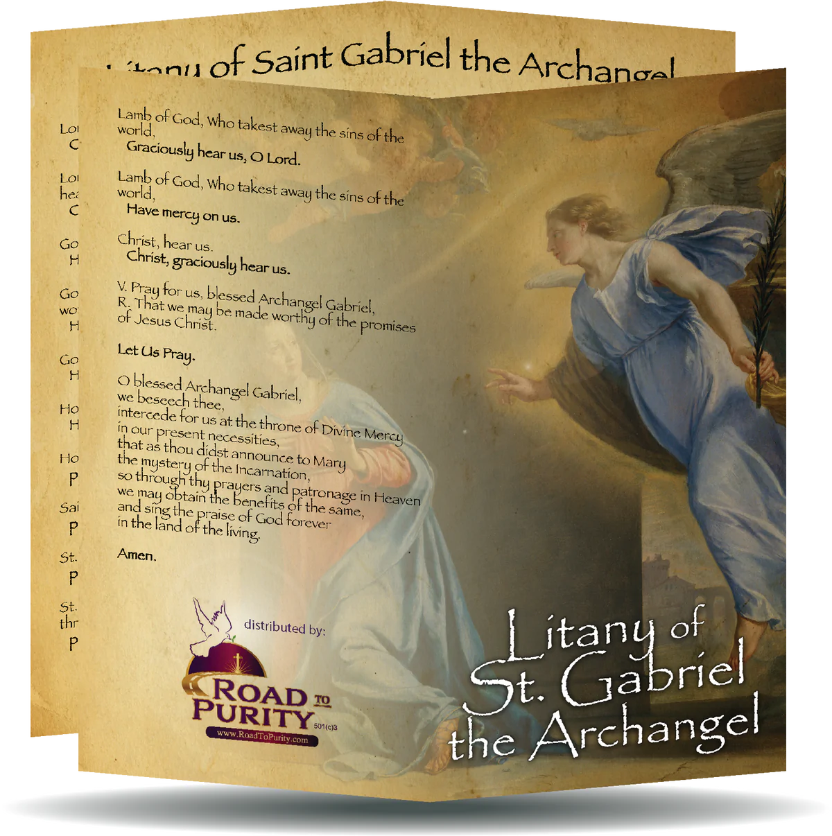 Litany of St. Gabriel the Archangel Card - Unique Catholic Gifts