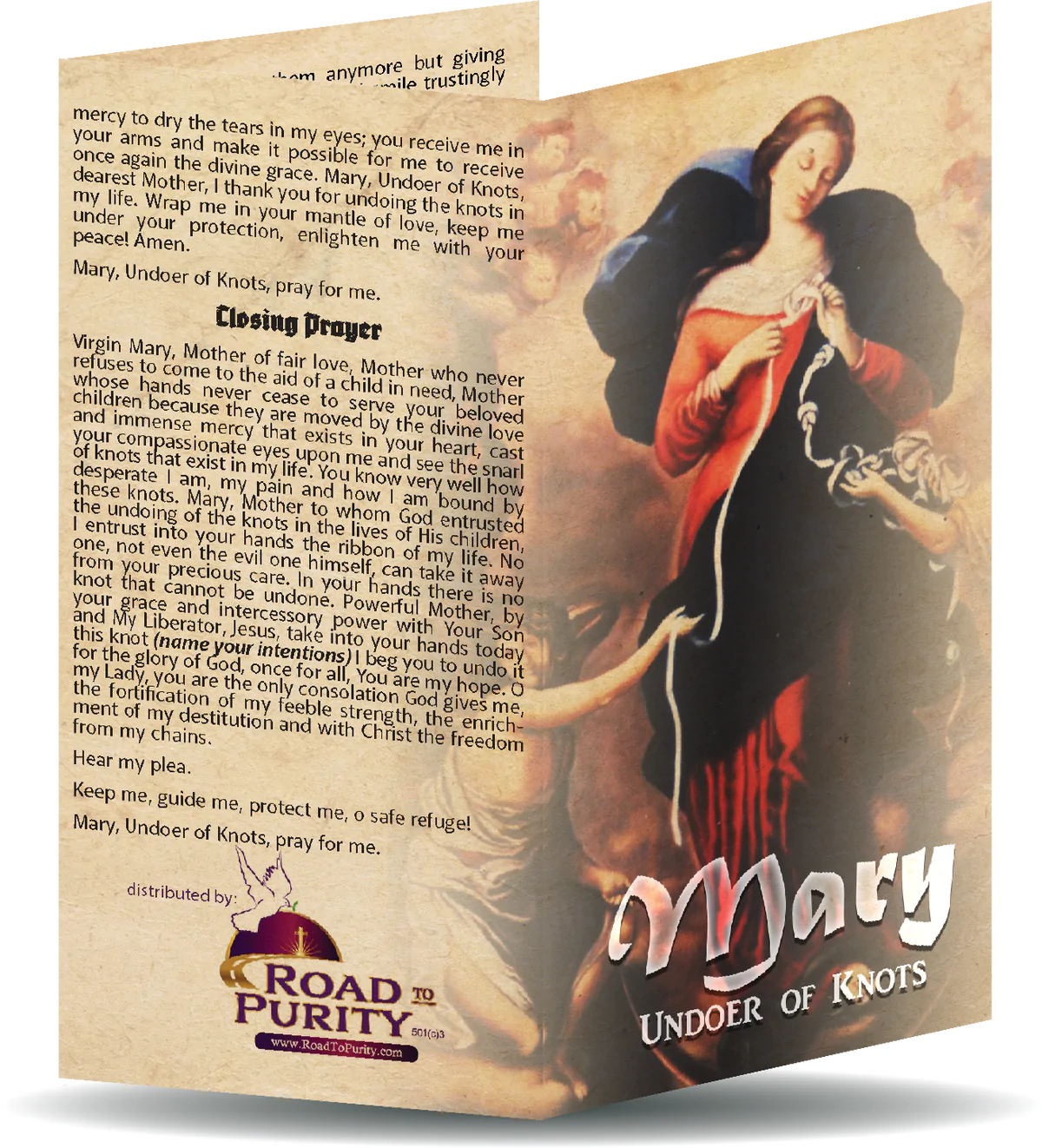 Mary Undoer of Knots Holy Card - Unique Catholic Gifts