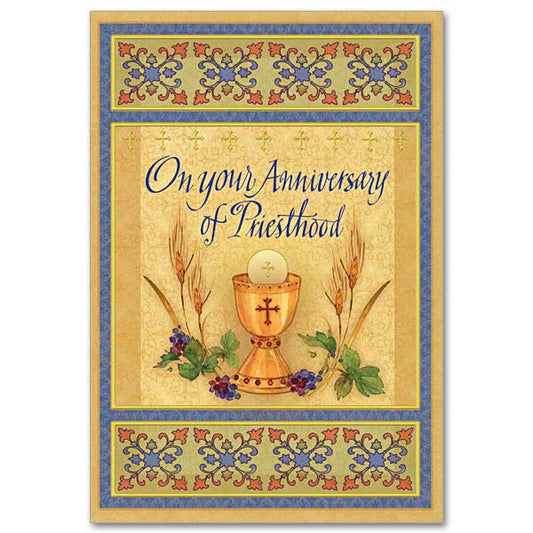 On Your Anniversary of Priesthood Greeting Card - Unique Catholic Gifts