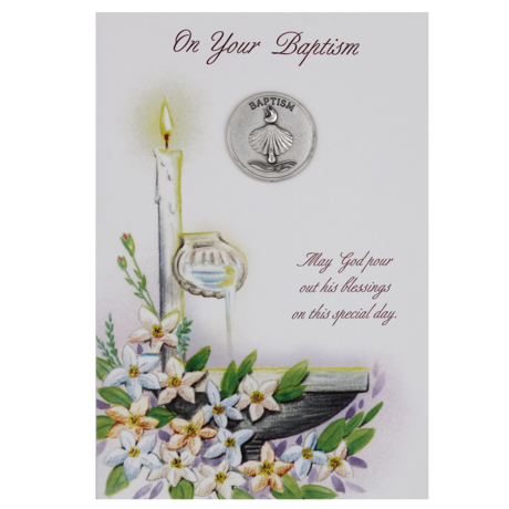 On Your Baptism Token Gift Greeting Card - Unique Catholic Gifts