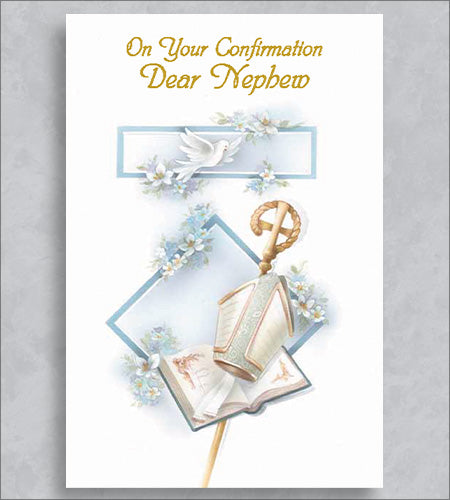 On Your Confirmation Dear Nephew Greeting Card - Unique Catholic Gifts