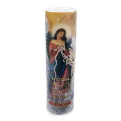 Our Lady  Undoer of Knots LED Candle with Timer - Unique Catholic Gifts