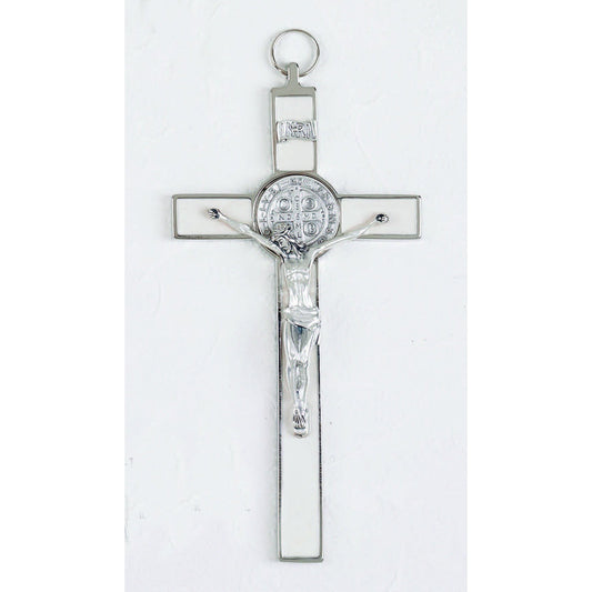 Pearl St. Benedict Wall Crucifix 8" - Unique Catholic Gifts