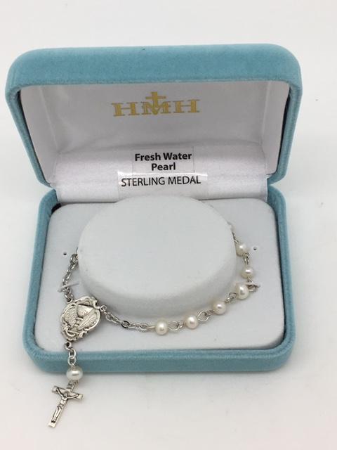 Pearl First Communion Bracelet - Unique Catholic Gifts