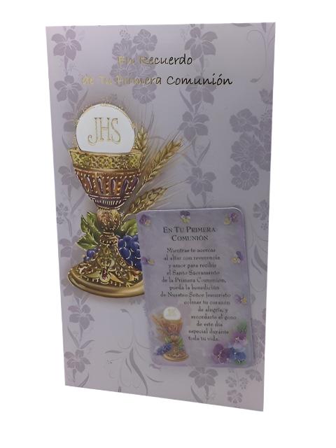 Tarjeta: En Recuerdo Tu Primera Comunión - Unique Catholic Gifts