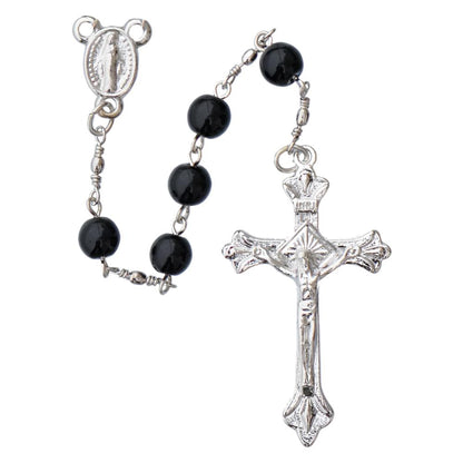 Black Onyx Rosary (6mm) - Unique Catholic Gifts