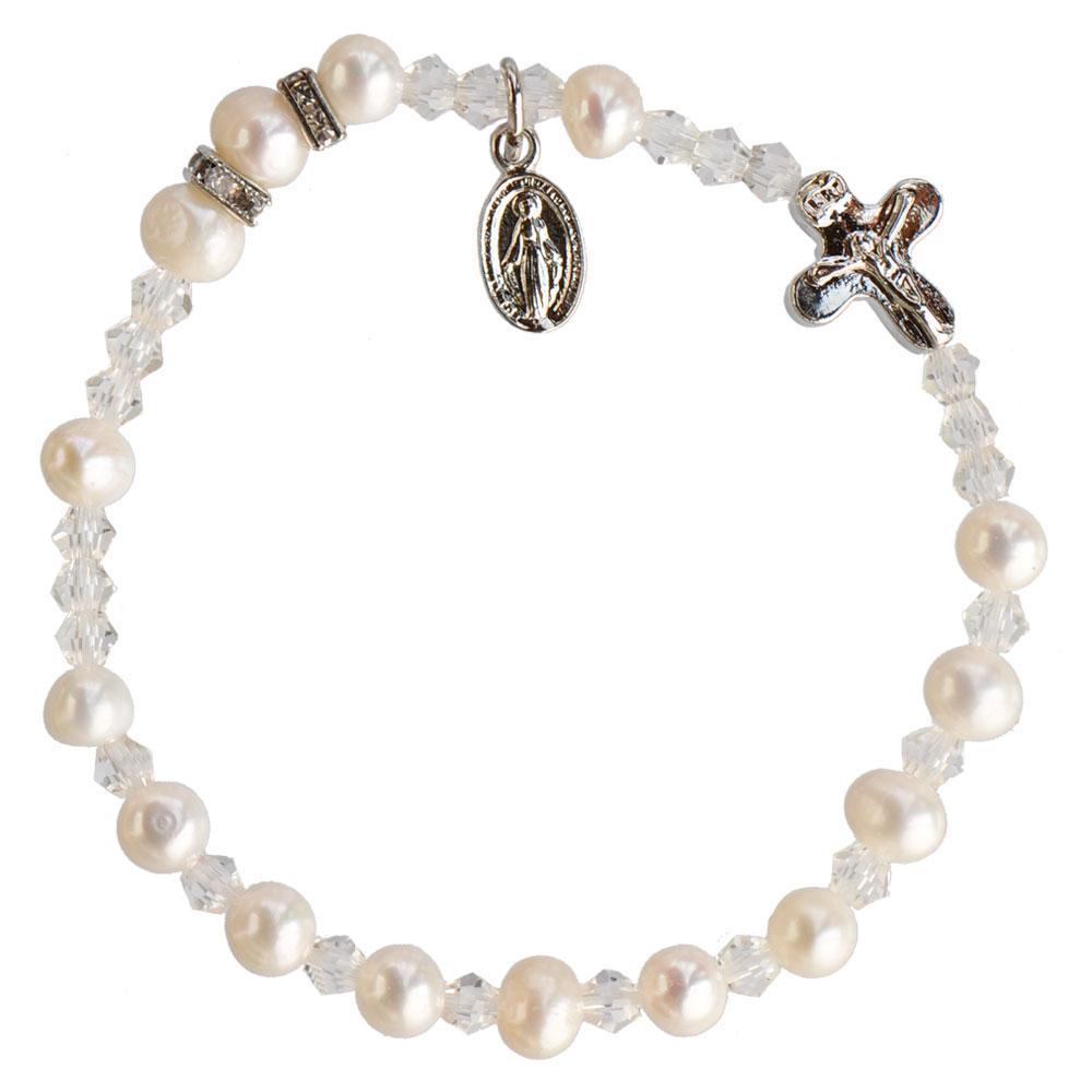 Genuine Pearl Rosary Bracelet (6mm) - Unique Catholic Gifts