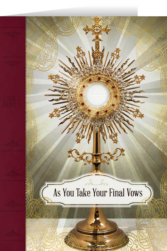 Eucharist Final Vows Greeting Card - Unique Catholic Gifts