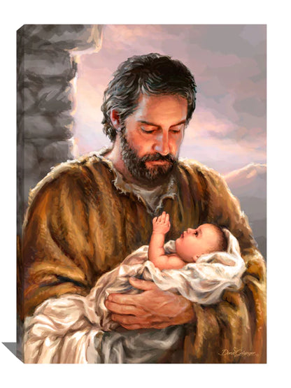 Saint Joseph's Embrace Canvas Print 10" X 14 3/4" - Unique Catholic Gifts