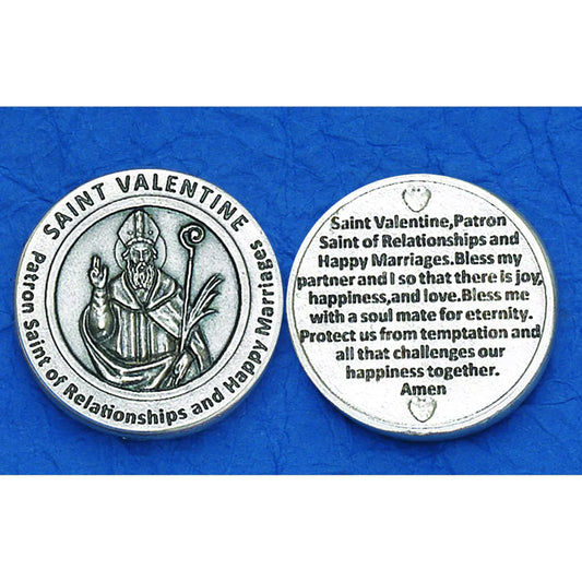 Saint Valentine Italian Pocket Token Coin - Unique Catholic Gifts