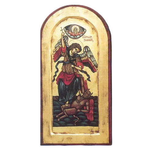 Saint Michael the Archangel - Arched Gold Leaf - Unique Catholic Gifts