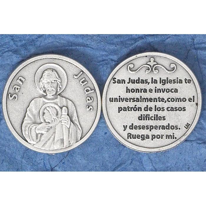 San Judas Moneda para el Bolsillo. San Judas Token. Hecho en Italia - Unique Catholic Gifts