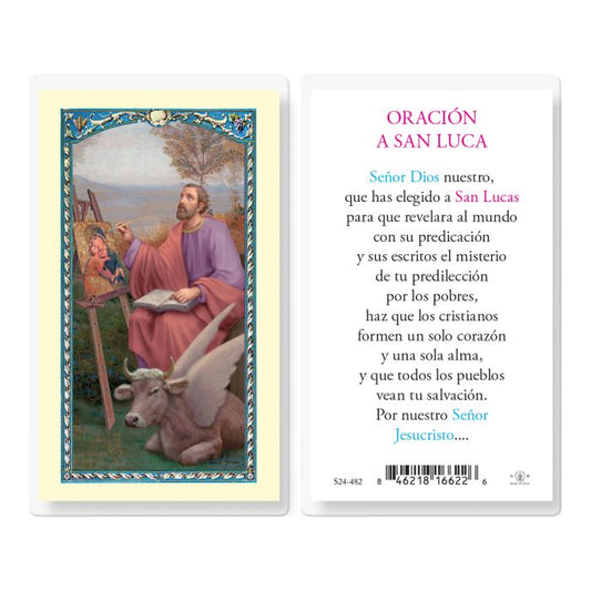 San Luca Tarjeta Laminada de Oración - Unique Catholic Gifts