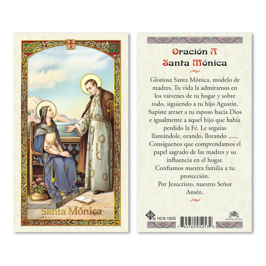 Santa Monica Tarjeta Sagrada laminada (Cubierta de Plástico) - Unique Catholic Gifts