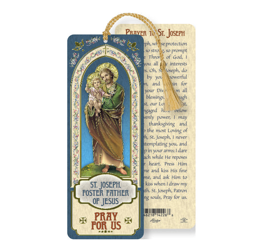 St. Joseph Prayer Laminated Tasseled Bookmark - Unique Catholic Gifts