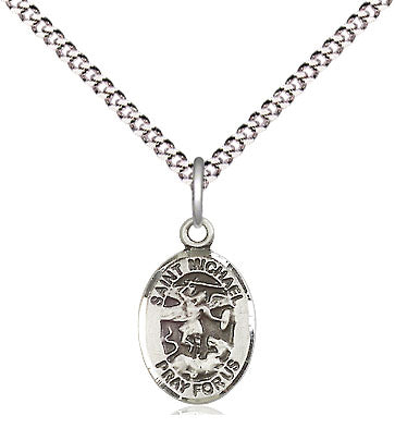 St. Michael the Archangel Sterling Silver Medal 1/2" with 18" chain - Unique Catholic Gifts