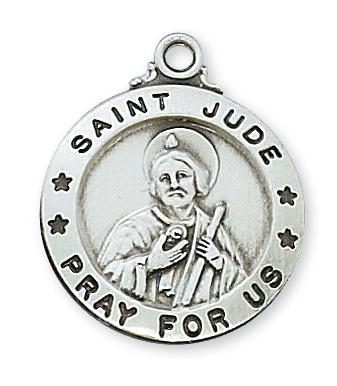 Saint Jude Thaddeus Sterling Silver Medal (3/4")(L600JU) - Unique Catholic Gifts