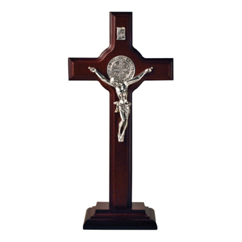 Saint Benedict Standing Crucifix (9") - Unique Catholic Gifts