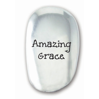 Silver Amazing Grace Thumb Stone - Unique Catholic Gifts