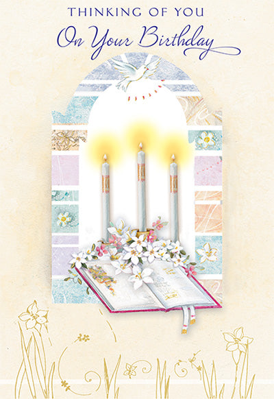 Thinking of you on your Birthday Greeting Card - Unique Catholic Gifts