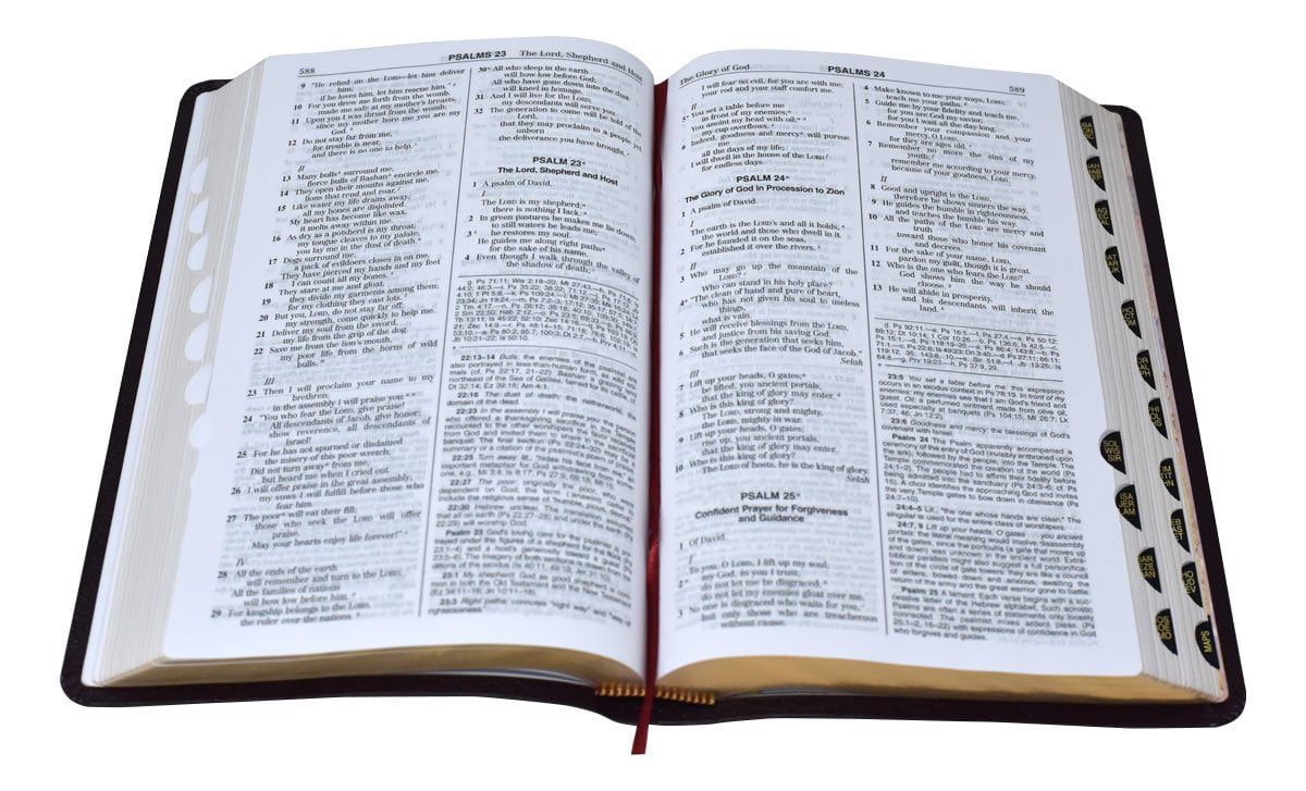 New American Bible (NAB) Deluxe Gift Bible (Bonded Leather) Burgundy (INDEXED) - Unique Catholic Gifts