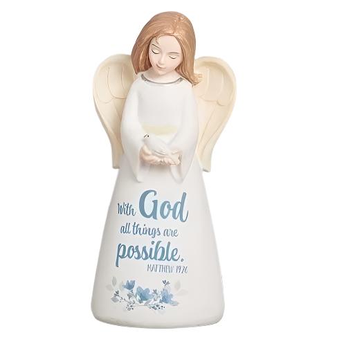 With God All Things Are Possible Angel 4 1/4" - Unique Catholic Gifts