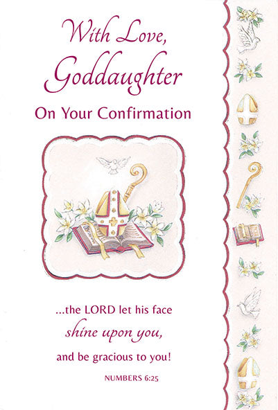 With Love Goddaughter on your Confirmation Greeting Card - Unique Catholic Gifts