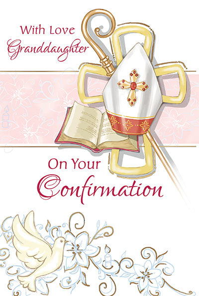 With Love Granddaughter on your Confirmation Greeting Card - Unique Catholic Gifts