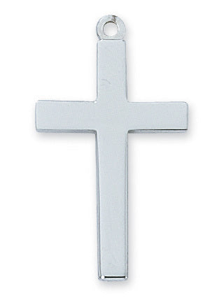 (L9106) Ss Block Cross 20ch&bx" - Unique Catholic Gifts