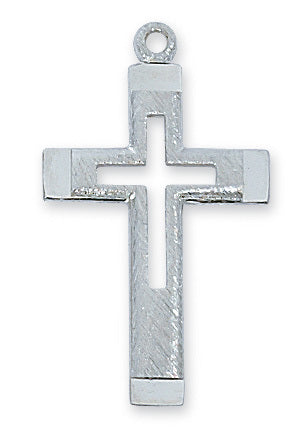 (L9008) Ss Cut Out Cross 18 Ch&bx" - Unique Catholic Gifts