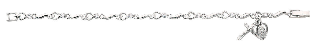 (B58) 6 1/2" Heart Bracelet - Unique Catholic Gifts