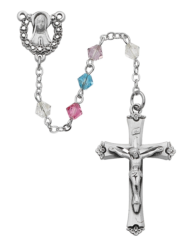 (602sf) 5mm Multi Swarovski Rosary - Unique Catholic Gifts