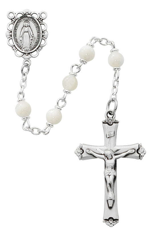 (R389lf) 5mm Genuine Mother of Pearl - Unique Catholic Gifts